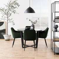 Sedia con braccioli Delia in velluto