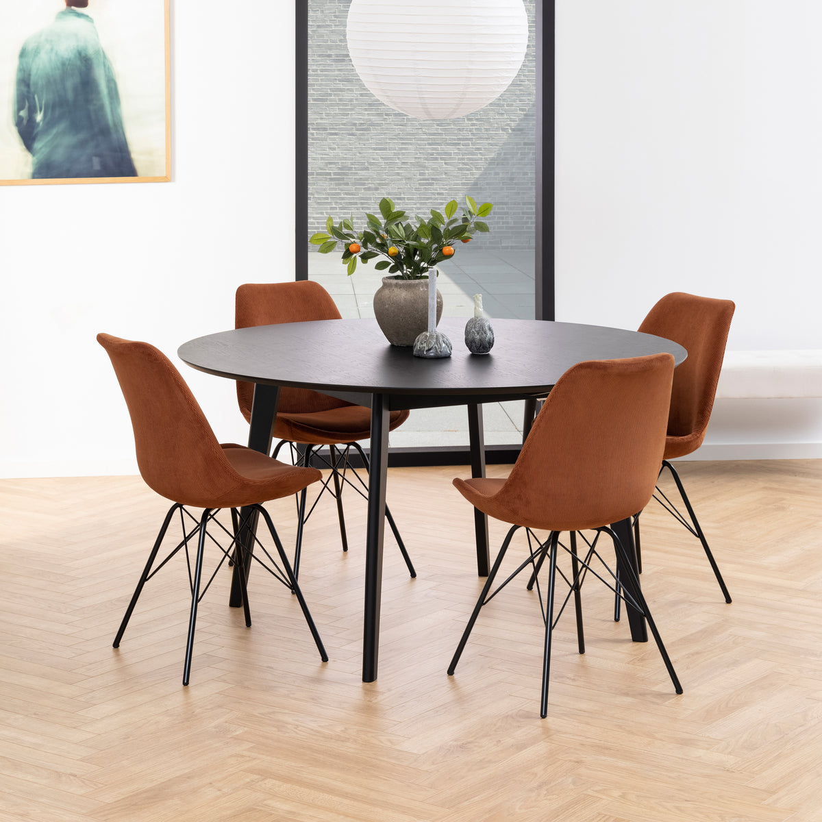 Sedia Lisbon in velluto a coste