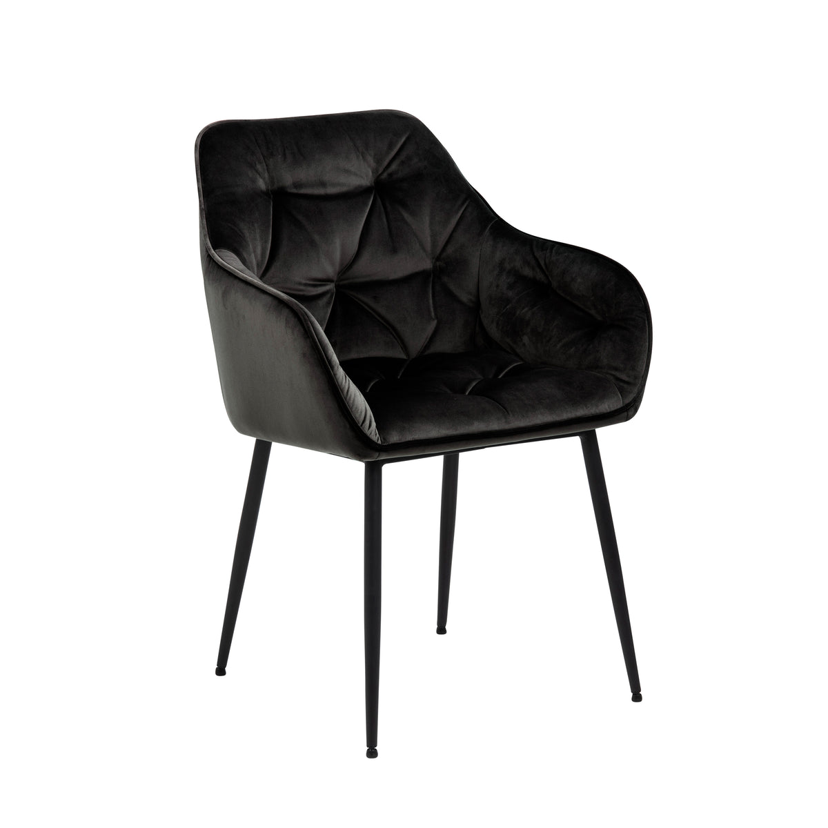 Sedia con braccioli Delia in velluto