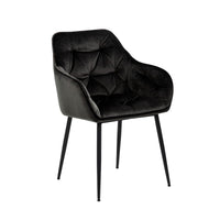 Sedia con braccioli Delia in velluto