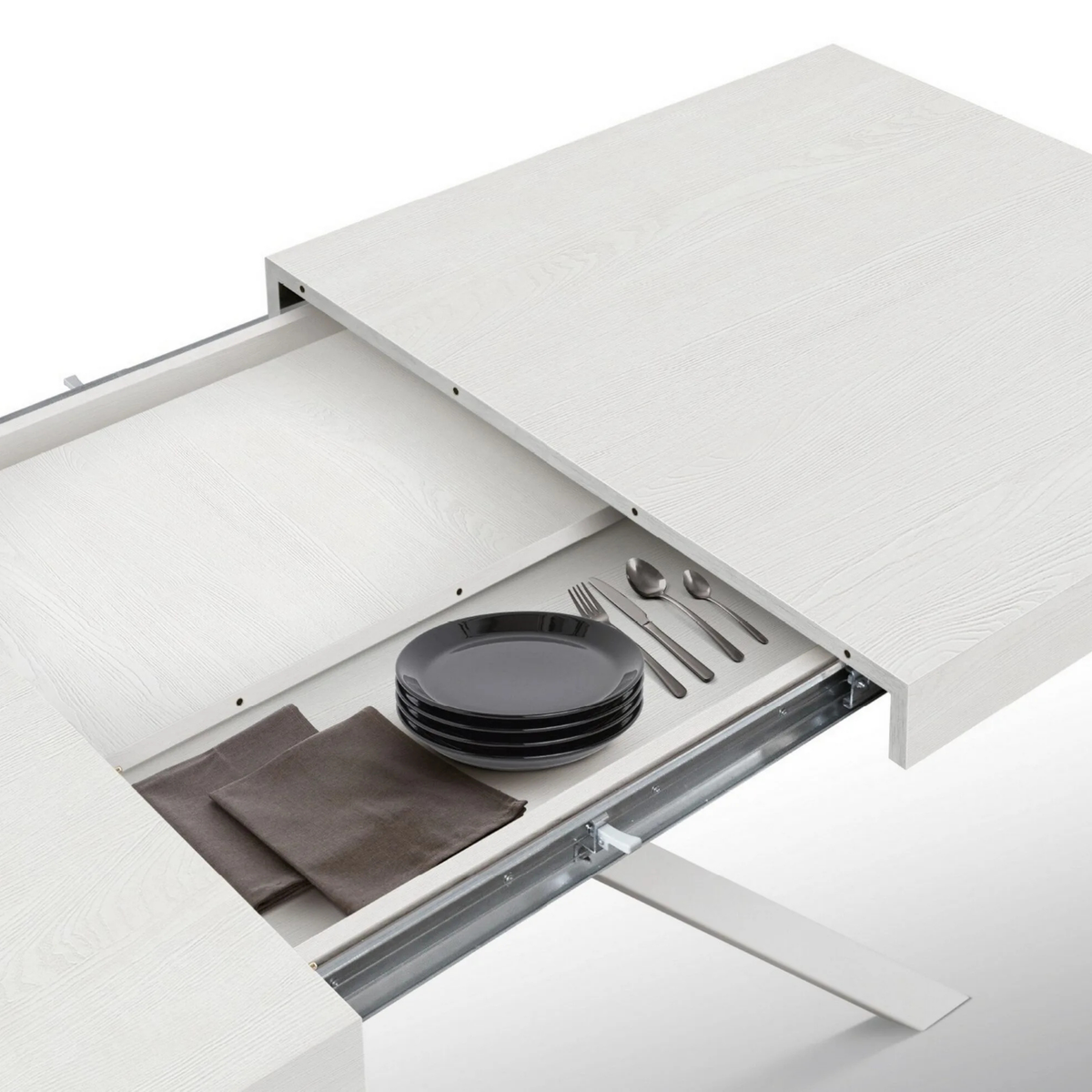 Tavolo allungabile MALMO con gambe incrociare 95x90 cm - 145x90 cm