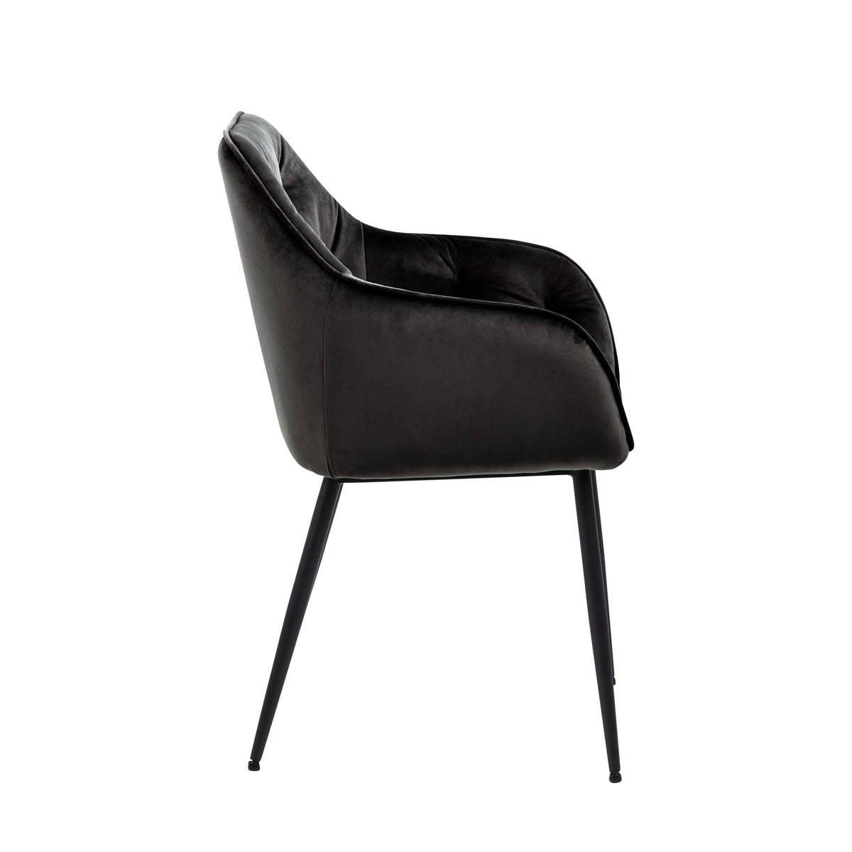 Sedia con braccioli Delia in velluto