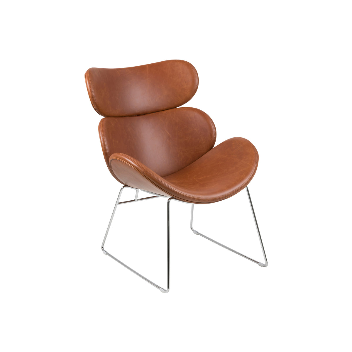 Poltrona Hanoi con struttura in metallo cromato