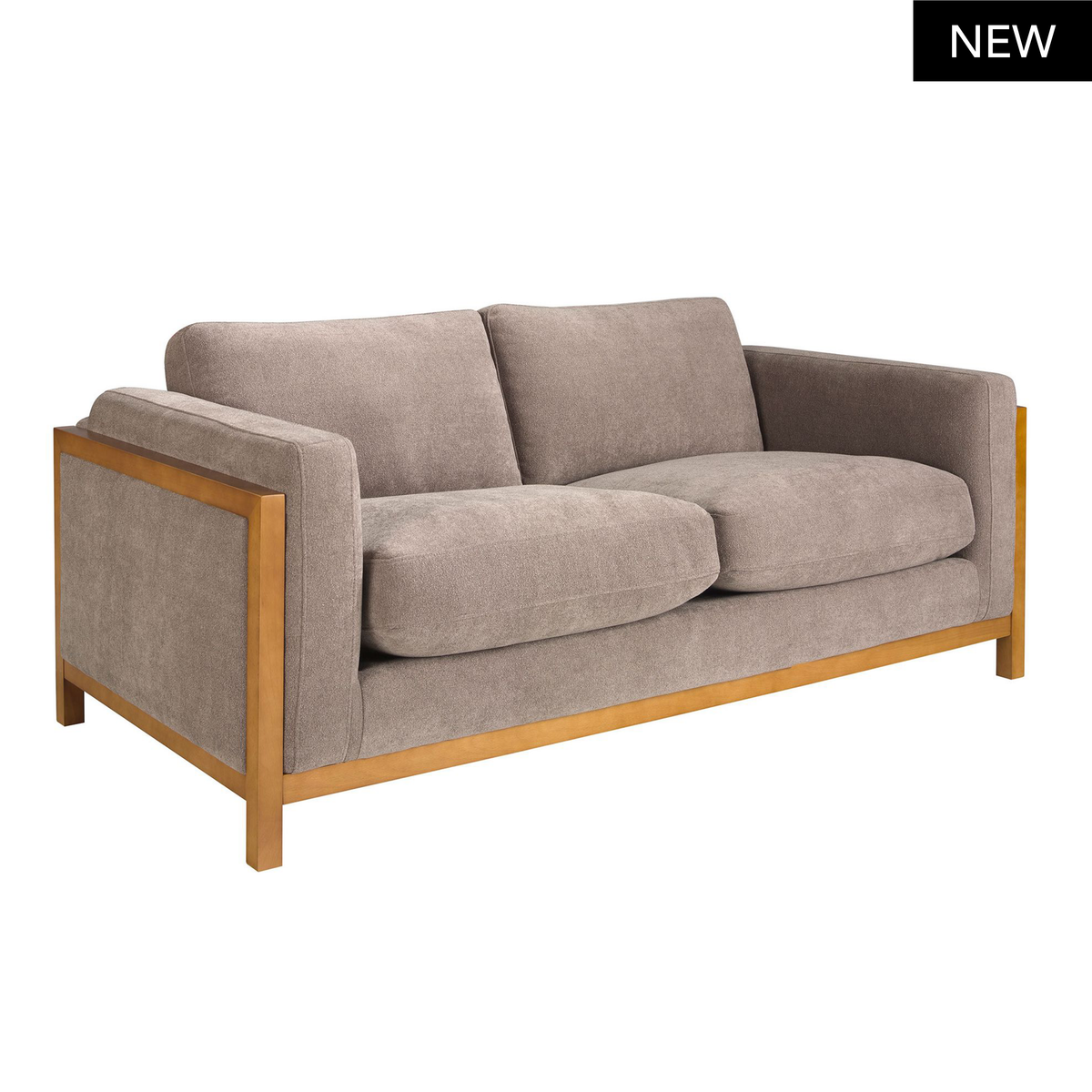 Divano Daniel a 2 posti, design moderno, tessuto marrone, struttura in legno pino. Solidità e stile per il tuo salotto. Dimensioni: 192x92x88cm. Compra online.