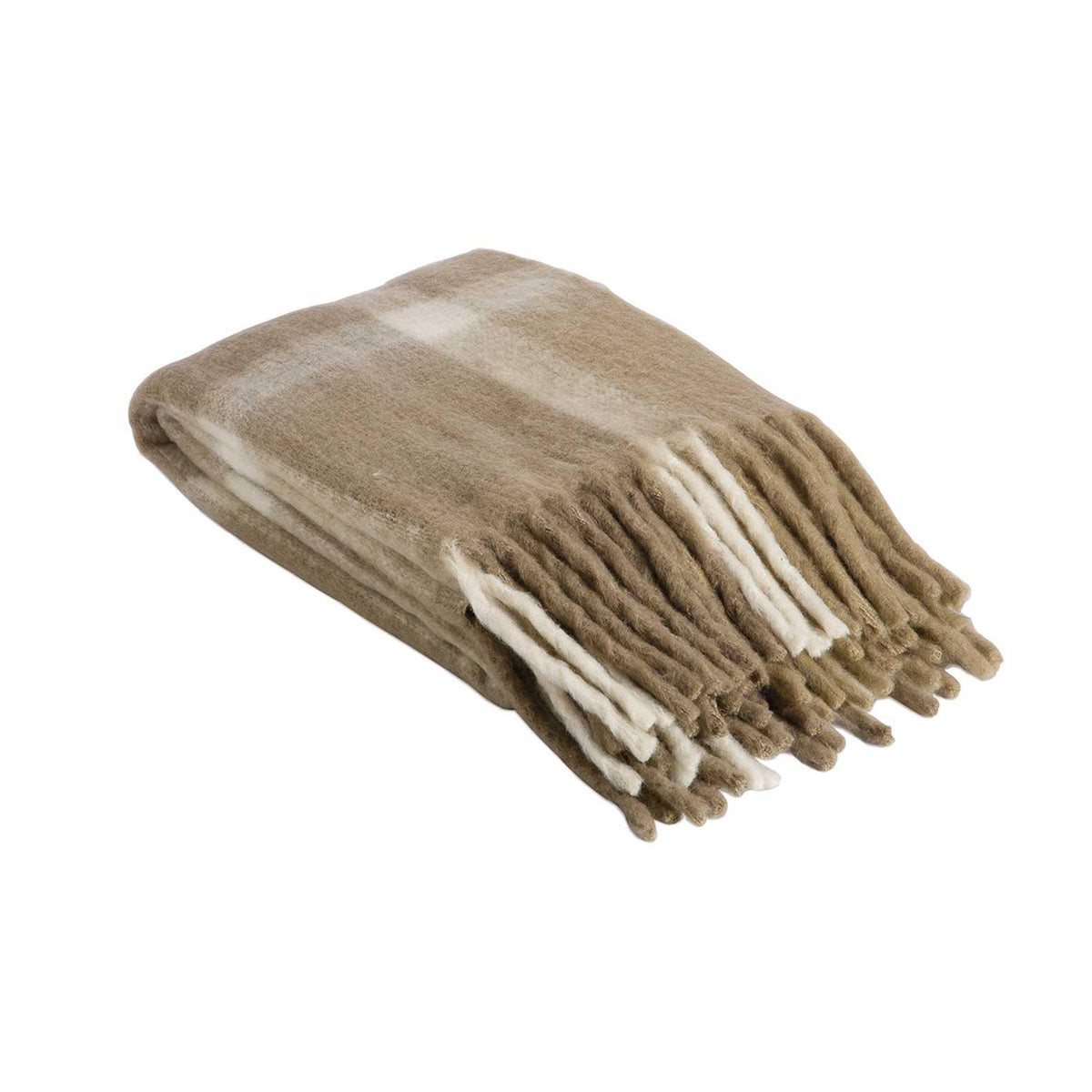 Coperta plaid ABBIE tartan beige