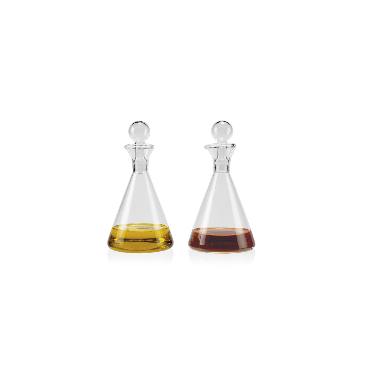 Set olio e aceto in vetro trasparente e tappo a spera