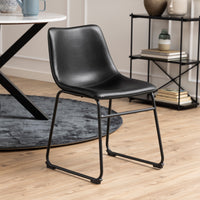 Sedia Luna in ecopelle nera