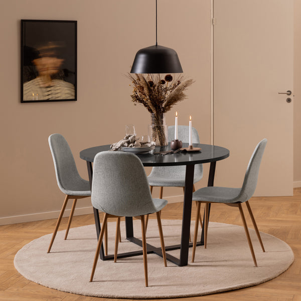 Sedia Calla con gambe metallo color legno