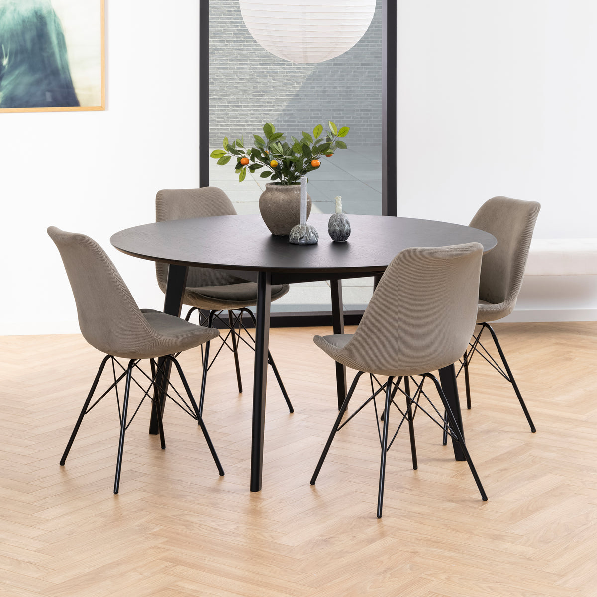 Sedia Lisbon in velluto a coste