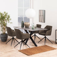 Sedia con braccioli Barcelona con gambe a stella