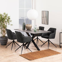 Sedia con braccioli Barcelona con gambe a stella