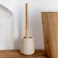 Scopino in pietra arenaria e legno di frassino