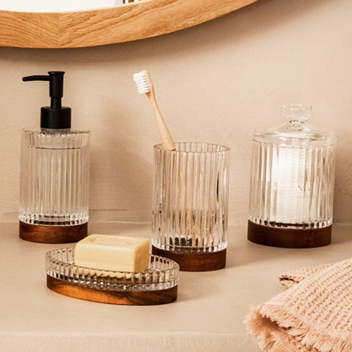 Portaspazzolino in vetro trasparente