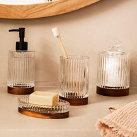 Portaspazzolino in vetro trasparente