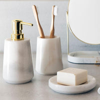 Dispenser in marmo bianco