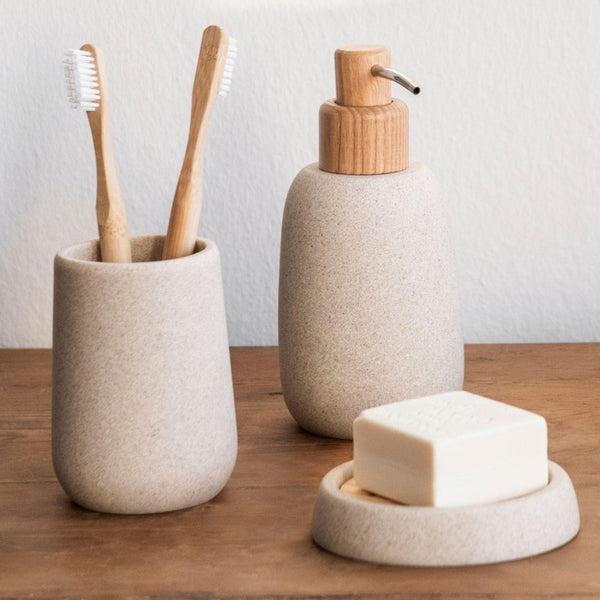 Portasapone in pietra arenaria beige