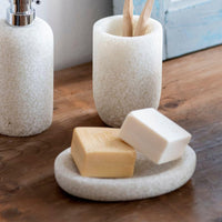 Portasapone effetto gres bianco