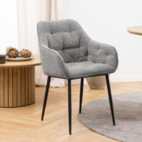 Sedia con braccioli Delia in tessuto