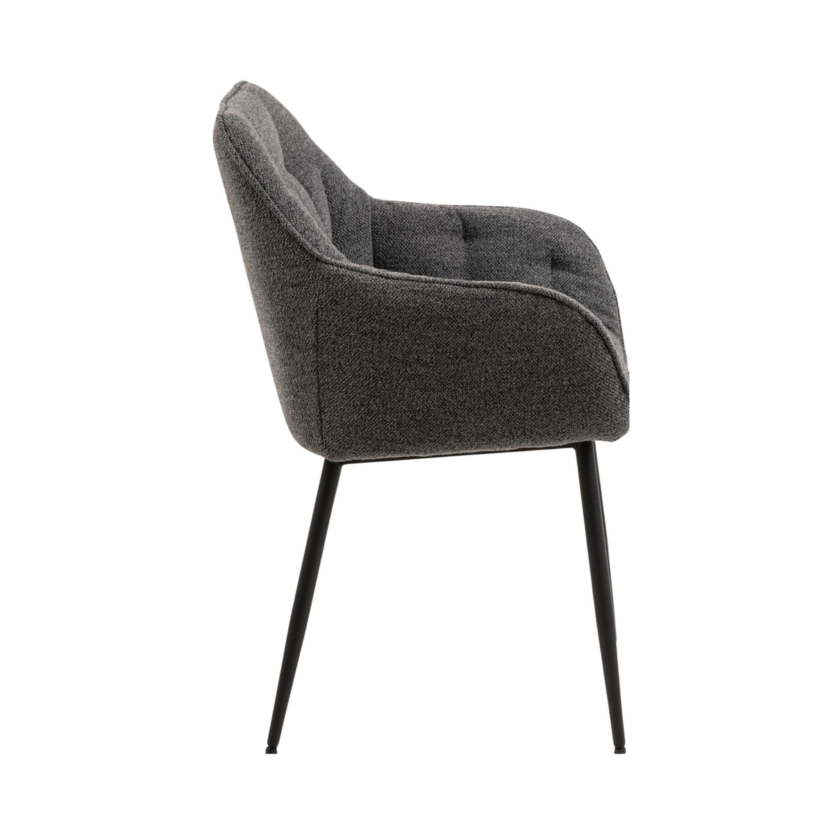 Sedia con braccioli Delia in tessuto