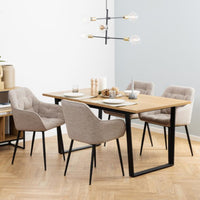 Sedia con braccioli Delia in tessuto