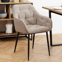 Sedia con braccioli Delia in tessuto