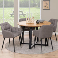 Sedia con braccioli Delia in tessuto