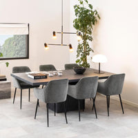 Sedia con braccioli Delia in tessuto