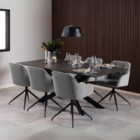 Sedia con braccioli Delia con base a stella