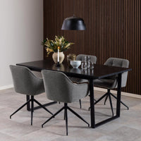 Sedia con braccioli Delia con base a stella