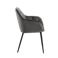 Sedia con braccioli Delia in velluto