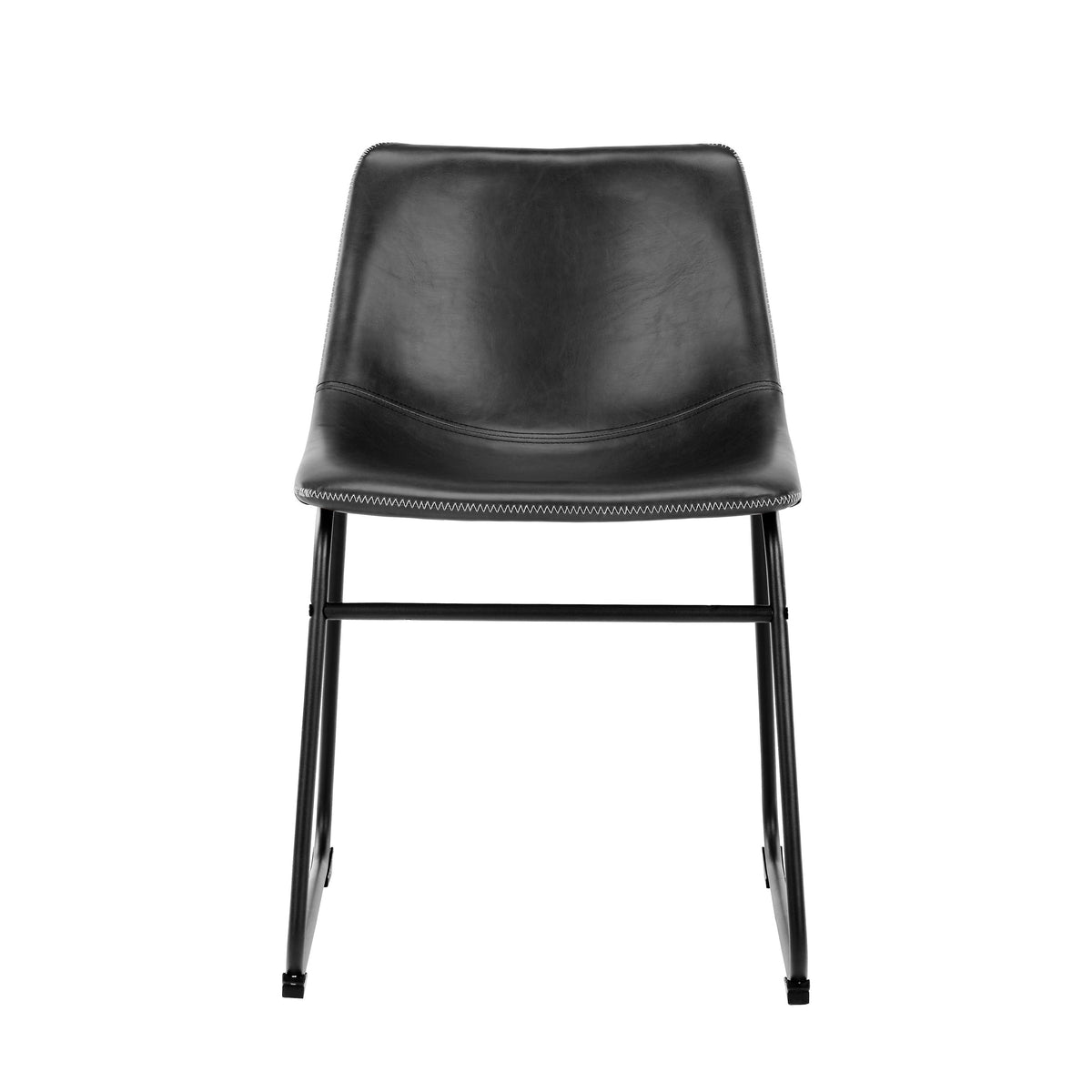 Sedia Luna in ecopelle nera