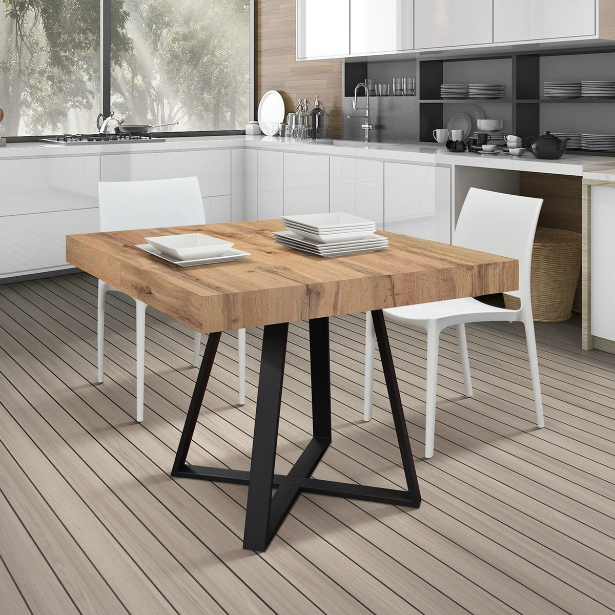 Tavolo allungabile MALMO 95×90 cm – 145 x 90 cm