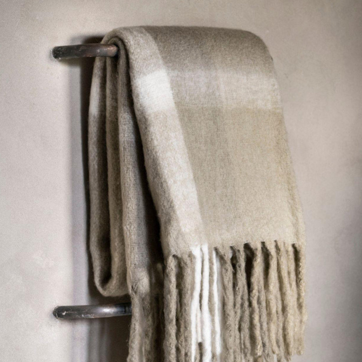 Coperta plaid ABBIE tartan beige