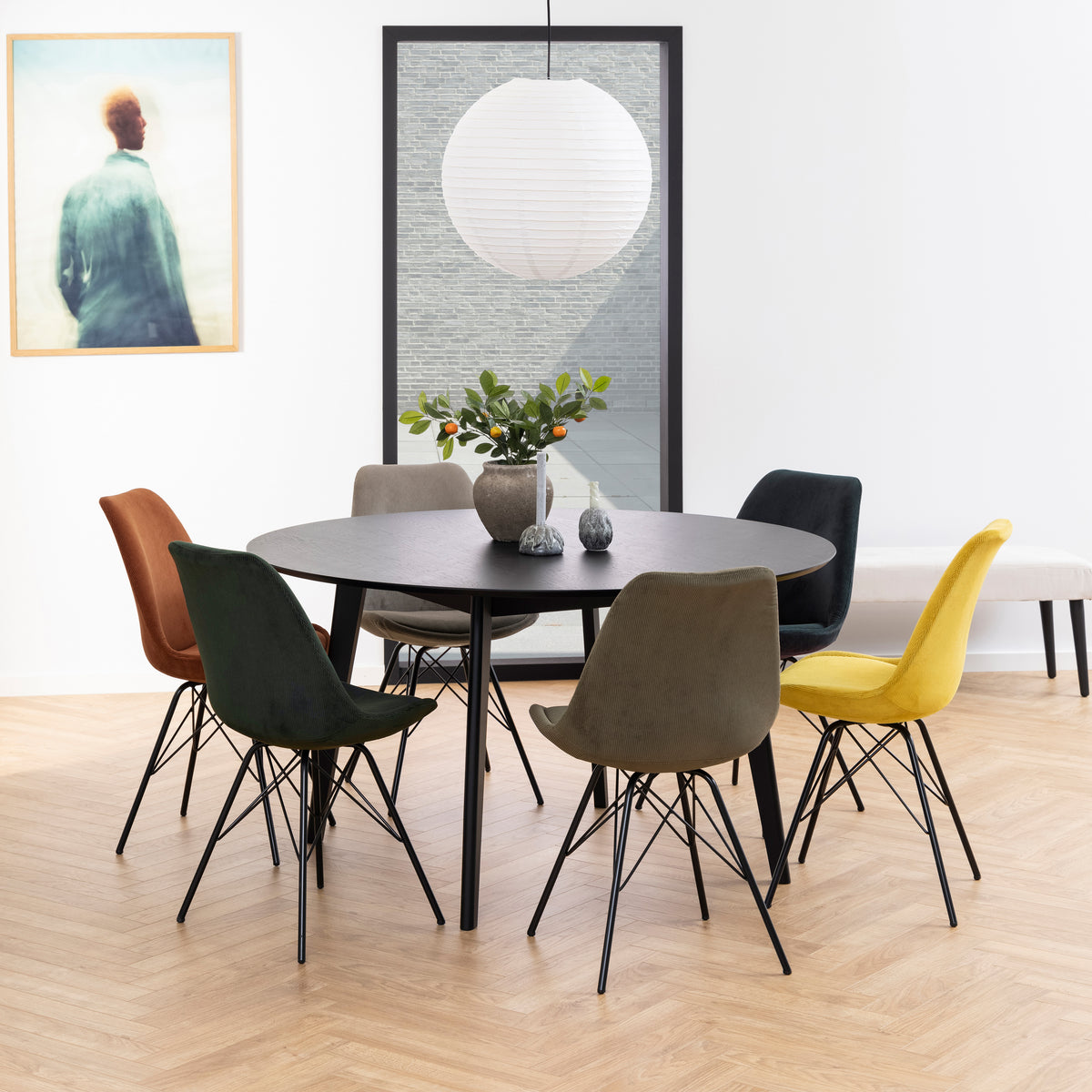 Sedia Lisbon in velluto a coste