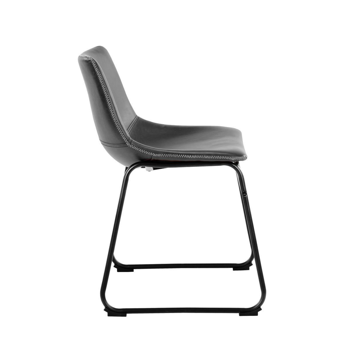 Sedia Luna in ecopelle nera