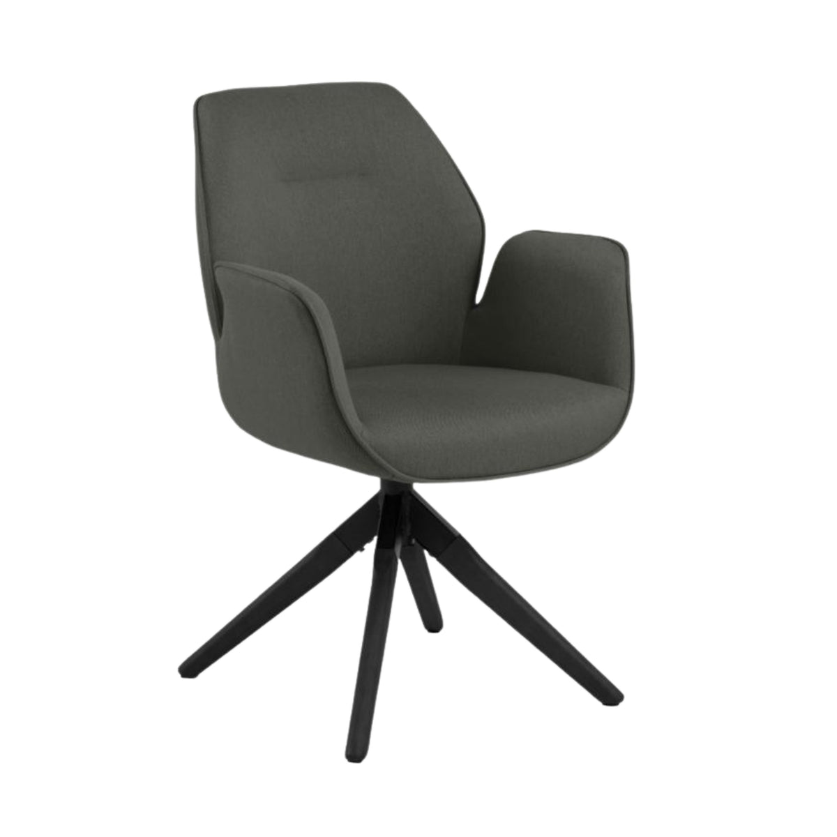 Sedia con braccioli Ann con gambe in legno