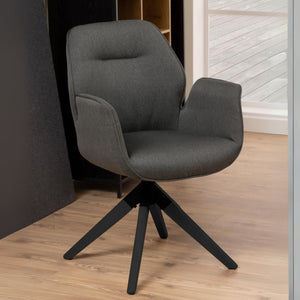 Sedia con braccioli Ann con gambe in legno