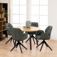 Sedia con braccioli Ann con gambe in legno