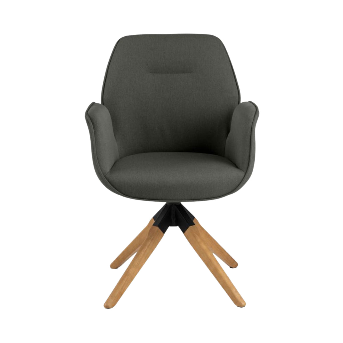 Sedia con braccioli Ann con gambe in legno