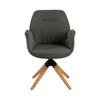 Sedia con braccioli Ann con gambe in legno