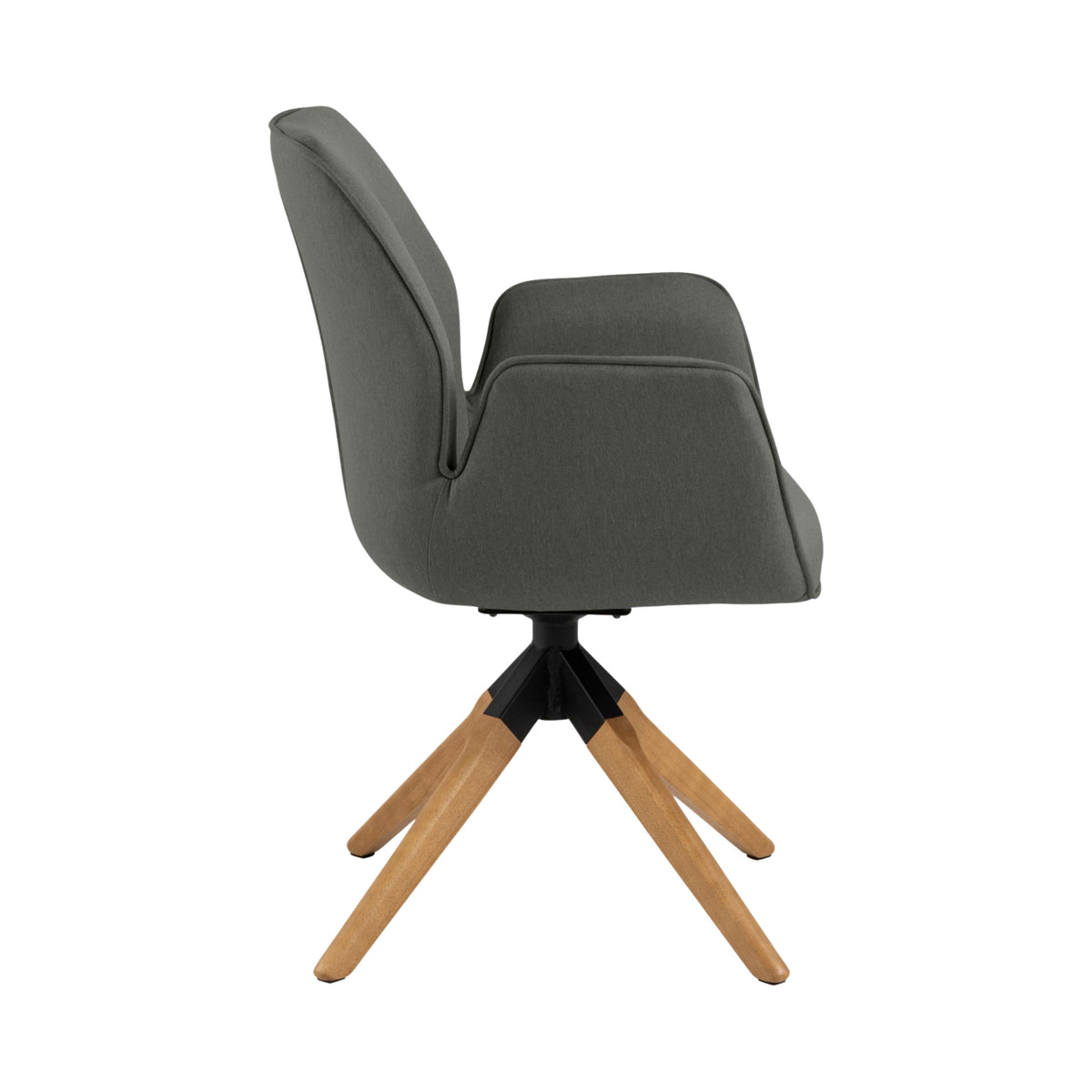 Sedia con braccioli Ann con gambe in legno