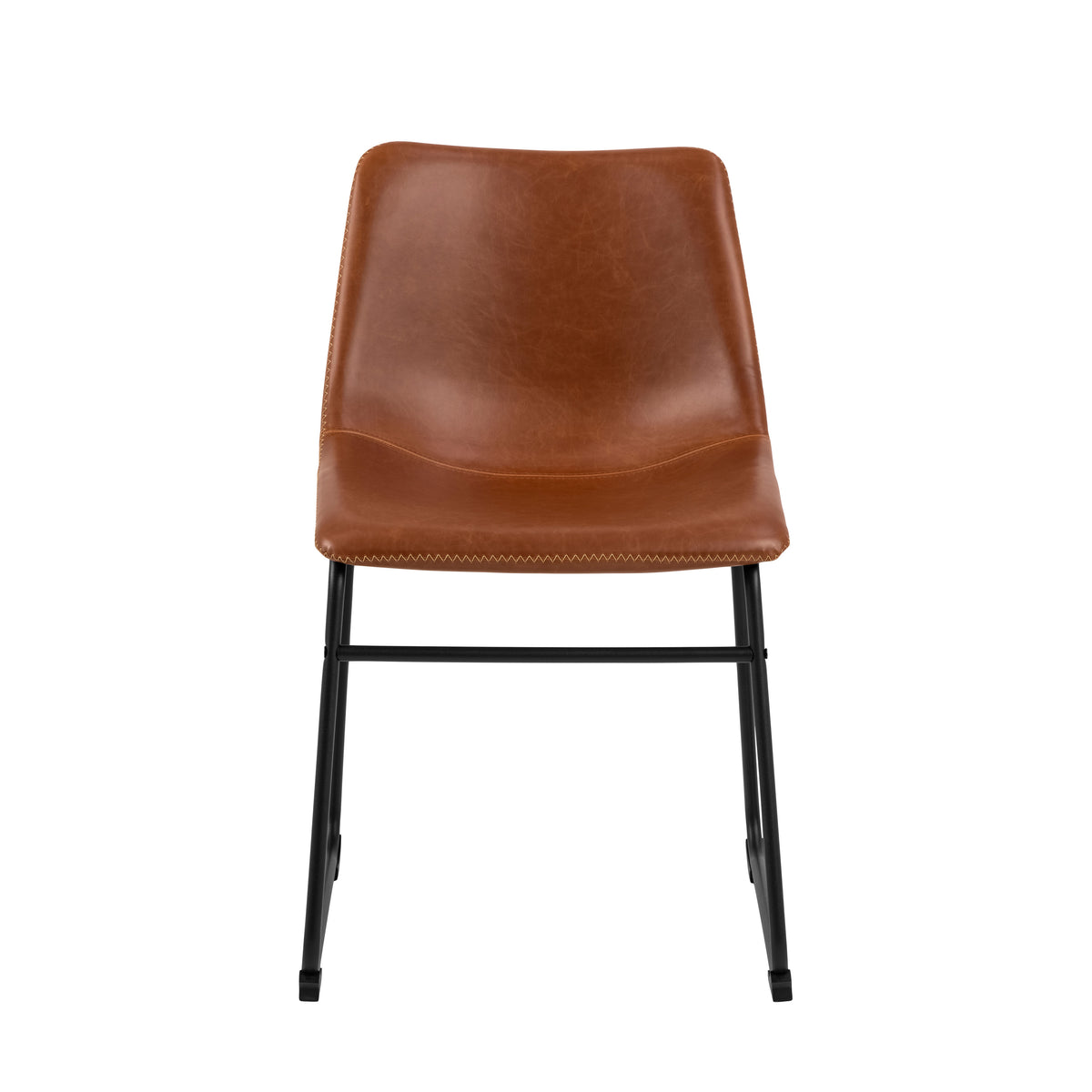 Sedia Luna in ecopelle brandy