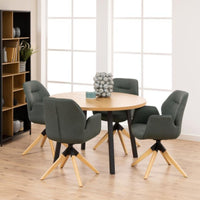 Sedia con braccioli Ann con gambe in legno