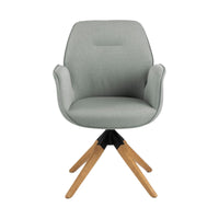 Sedia con braccioli Ann con gambe in legno