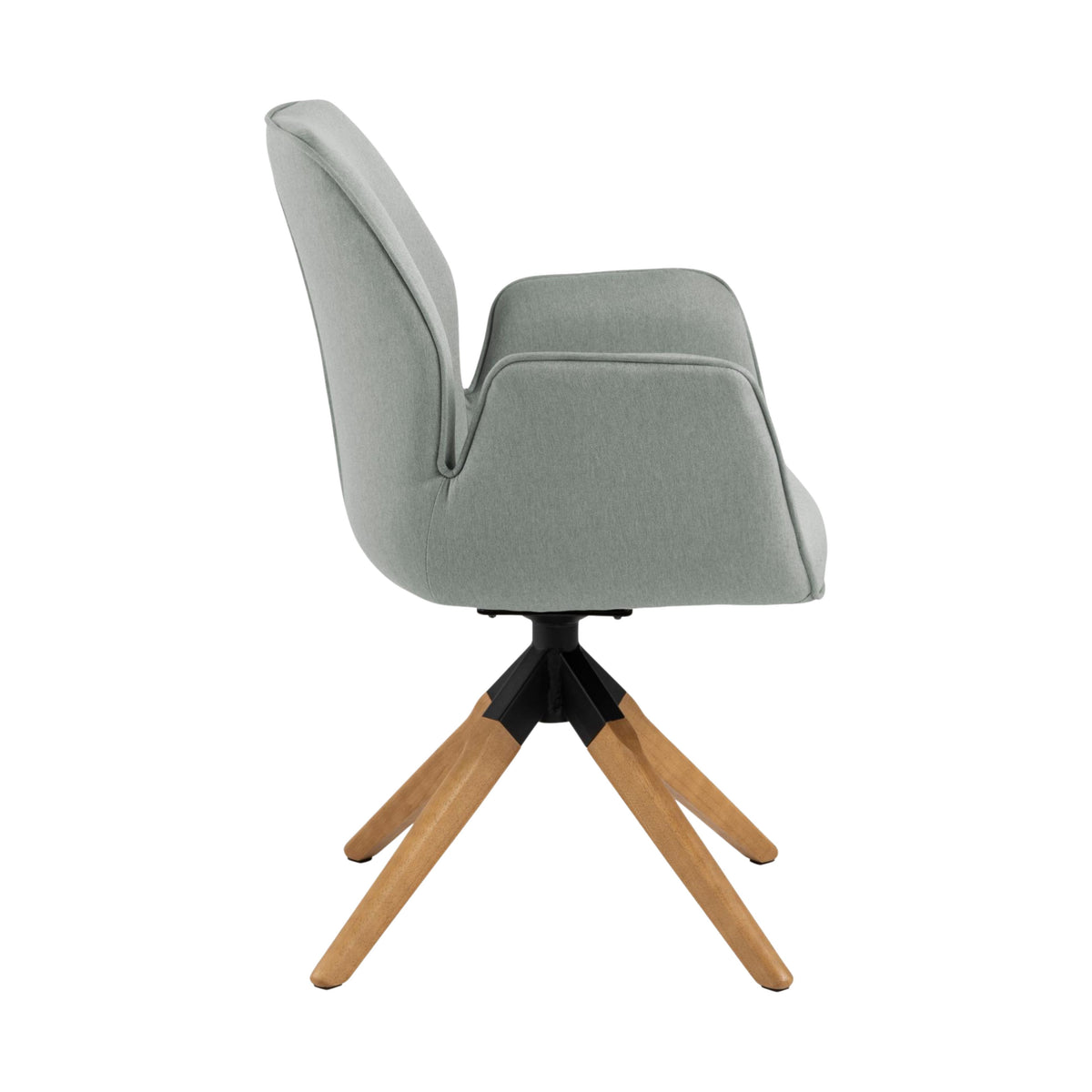 Sedia con braccioli Ann con gambe in legno