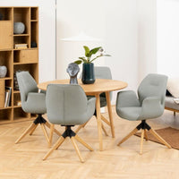 Sedia con braccioli Ann con gambe in legno