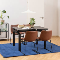 Sedia Luna in ecopelle brandy