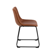 Sedia Luna in ecopelle brandy