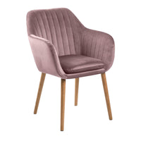 Sedia con braccioli Eris con gambe in legno