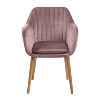 Sedia con braccioli Eris con gambe in legno